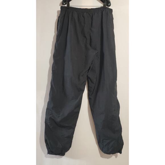 Nike VTG 90s Ankle Zip Lined Nylon Track Jogger Pants Mens L Black Swoosh Logo - Picture 2 of 10